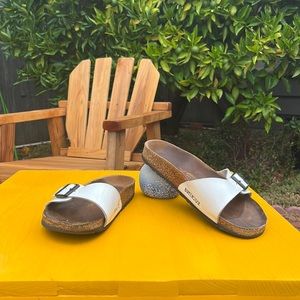 Birkenstock Madrid Birko-Flor Patent White